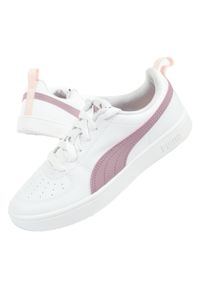 Buty sportowe damskie Puma Rickie. Okazja: na co dzień. Kolor: biały, wielokolorowy, fioletowy. Materiał: skóra ekologiczna. Szerokość cholewki: normalna
