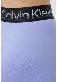 Calvin Klein Performance legginsy treningowe Active Icon damskie kolor fioletowy gładkie. Kolor: fioletowy. Materiał: włókno, skóra, dzianina, materiał. Wzór: gładki #5