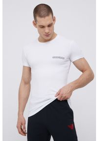 Emporio Armani Underwear T-shirt męski kolor biały gładki. Okazja: na co dzień. Kolor: biały. Materiał: dzianina, włókno. Wzór: gładki. Styl: casual