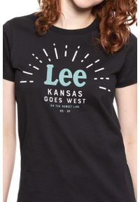 Lee - LEE T SHIRT DAMSKI SEASONAL LOGO TEE BLACK L42YRE01 112109518