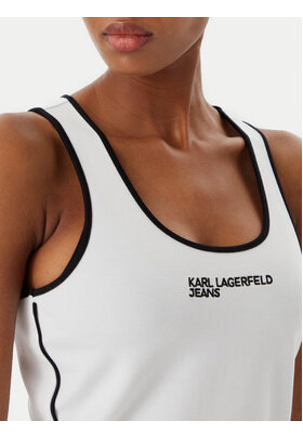 Karl Lagerfeld Jeans Top B2W17087 Biały Slim Fit. Kolor: biały. Materiał: syntetyk