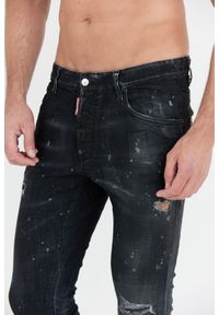 DSQUARED2 Czarne jeansy black ring studs wash skater jeans. Kolor: czarny #2