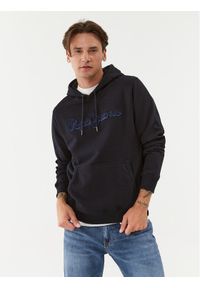 Pepe Jeans Bluza Ryan Hoodie PM582328 Granatowy Regular Fit. Kolor: niebieski. Materiał: bawełna