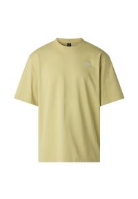Koszulka męska The North Face Essential Simple Dome 0A8EVWG731 - żółta. Kolor: żółty. Materiał: bawełna. Długość rękawa: krótki rękaw. Długość: krótkie. Wzór: nadruk #1