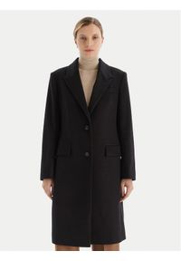 BOSS Płaszcz wełniany Classin 50548371 Czarny Regular Fit. Kolor: czarny. Materiał: wełna