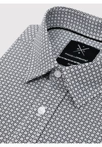 Pako Lorente - PAKO LORENTE – Ciemna koszula męska w geometryczny wzór. Materiał: bawełna, elastan. Długość rękawa: długi rękaw. Długość: długie. Wzór: geometria #8