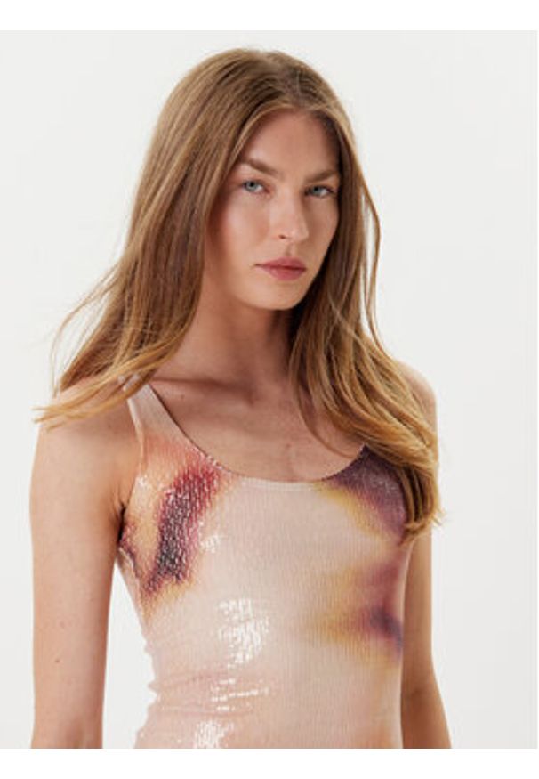 Eleh Sukienka koktajlowa ESS250126 Écru Regular Fit. Materiał: syntetyk. Styl: wizytowy