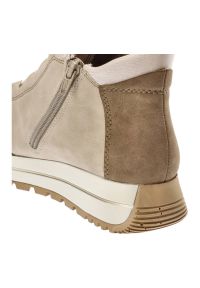 Beżowe Botki Rieker Buty Damskie Na Jesień. Kolor: beżowy. Materiał: jeans. Sezon: jesień. Styl: elegancki #3