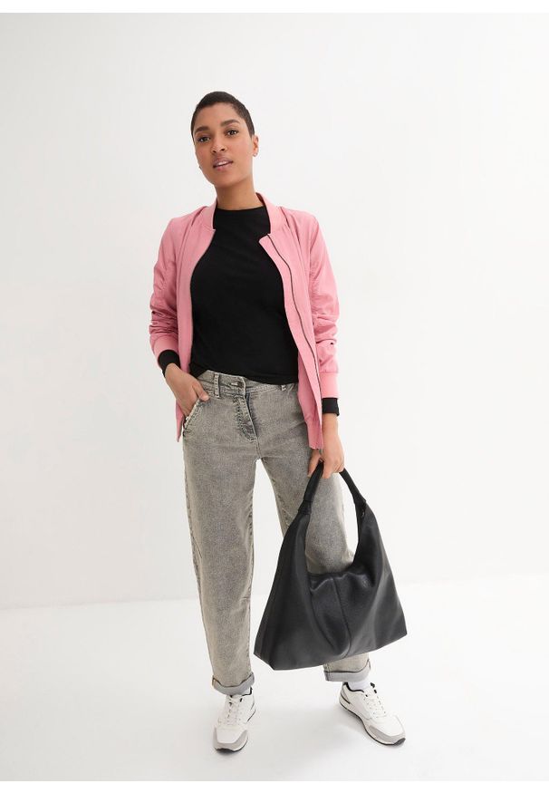 bonprix - Dżinsy z efektem vintage. Kolor: szary. Styl: vintage