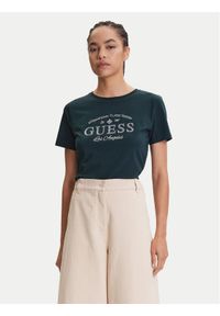 Guess T-Shirt V5YI13 J1314 Zielony Regular Fit. Kolor: zielony. Materiał: bawełna