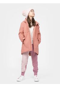 4f - Parka miejska membrana 5 000 dziewczęca. Kolor: różowy. Materiał: materiał, poliester. Sezon: zima #2