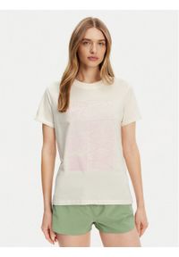 Roxy T-Shirt ERJZT05911 Écru Regular Fit. Materiał: bawełna