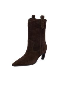 Gino Rossi - GINO ROSSI Botki EO-ZARA-LT2546 Brązowy. Kolor: brązowy. Materiał: skóra, zamsz #4