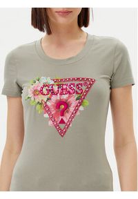 Guess T-Shirt W5GI10 J1314 Zielony Slim Fit. Kolor: zielony. Materiał: bawełna