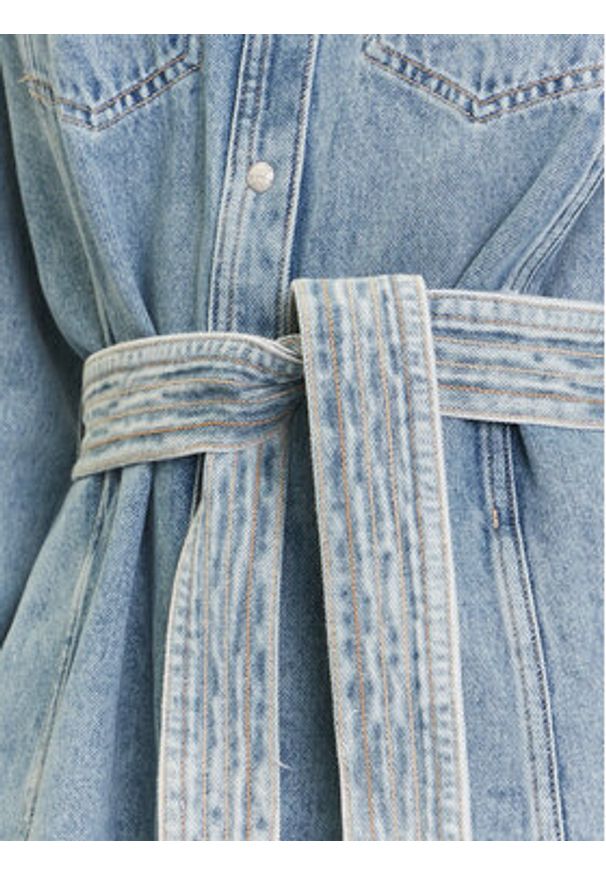 BOSS Sukienka jeansowa 50546068 Niebieski Regular Fit. Kolor: niebieski. Materiał: bawełna