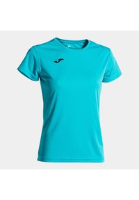 Koszulka do biegania damska Joma Combi z krótkim rękawem. Kolor: wielokolorowy, turkusowy, niebieski. Długość rękawa: krótki rękaw. Długość: krótkie