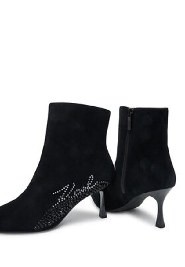 Karl Lagerfeld - KARL LAGERFELD Botki Sienna KL32743A Czarny. Kolor: czarny. Materiał: zamsz, skóra