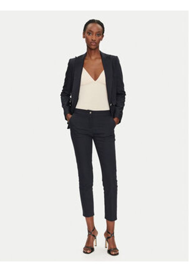 Morgan Chinosy 222-PLIME.F Granatowy Slim Fit. Kolor: niebieski. Materiał: bawełna