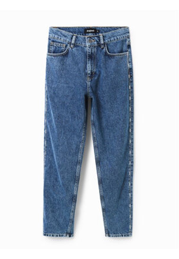 Desigual Jeansy Mayo 23SWDD36 Niebieski Mom Fit. Kolor: niebieski