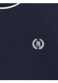 Big-Star - Koszulka damska z kontrastowym wykoŅczeniem granatowa Lemoure 403. Kolor: niebieski. Materiał: dzianina. Wzór: haft, ze splotem. Styl: elegancki, sportowy, klasyczny #2