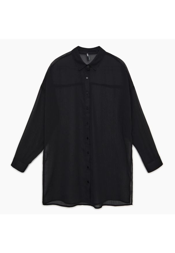 Cropp - Długa koszula - Czarny. Kolor: czarny. Długość: długie