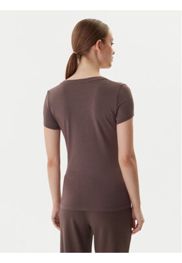 EA7 Emporio Armani T-Shirt 8NTT65 TJDQZ U6063 Brązowy Slim Fit. Kolor: brązowy. Materiał: bawełna