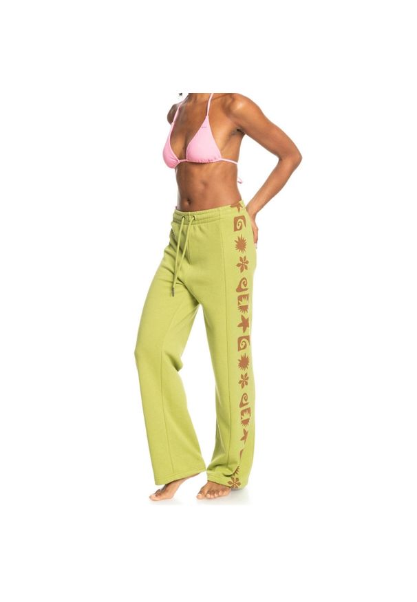 Spodnie turystyczne damskie Roxy Miles Away. Kolor: zielony. Materiał: poliester, bawełna. Sezon: lato. Sport: turystyka piesza