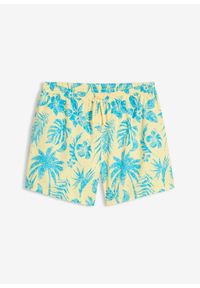 bonprix - Szorty kąpielowe, krótkie. Kolor: żółty. Długość: krótkie. Wzór: nadruk #1