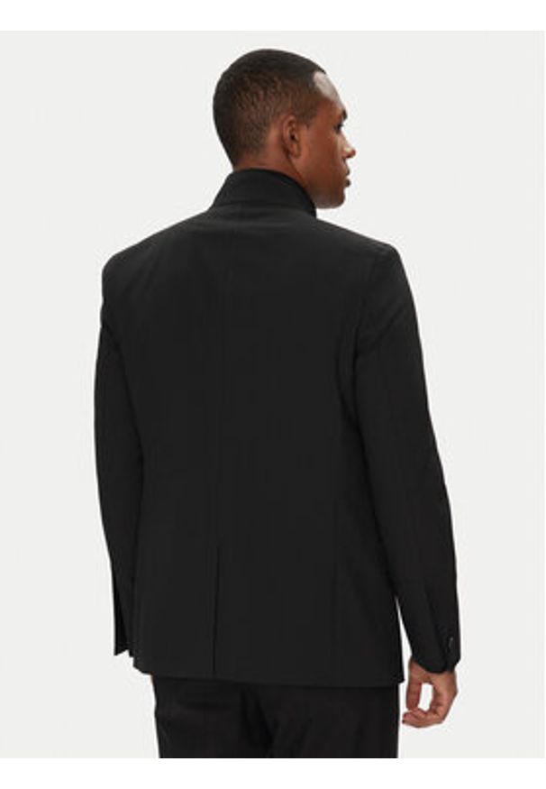 Karl Lagerfeld - KARL LAGERFELD Kurtka przejściowa 155220 553037 Czarny Regular Fit. Typ kołnierza: dekolt w karo. Kolor: czarny. Materiał: syntetyk