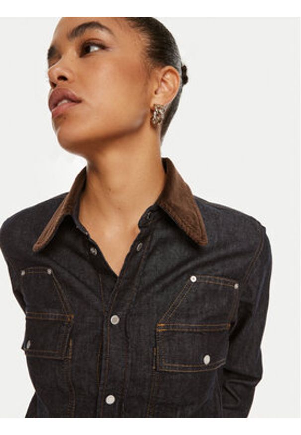 Pinko Koszula jeansowa Coro 103879 A20N Granatowy Regular Fit. Kolor: niebieski. Materiał: bawełna