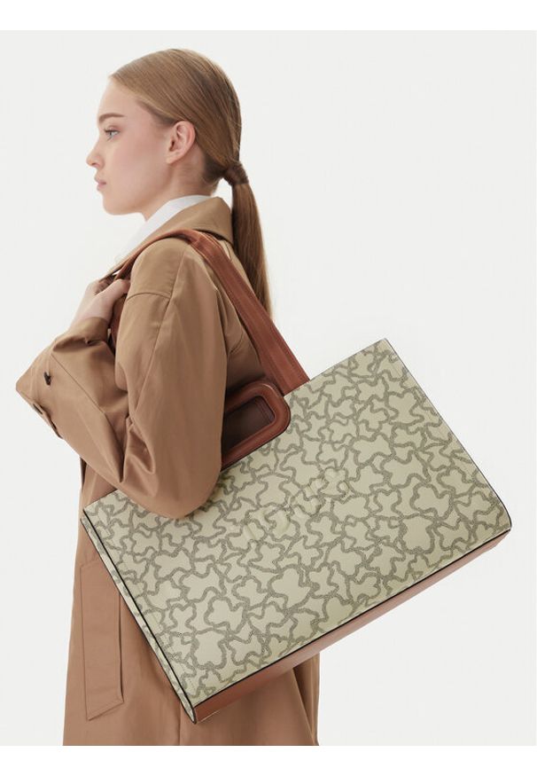 Tous - TOUS Torebka Amaya 2001946401 Beżowy. Kolor: beżowy. Materiał: skórzane