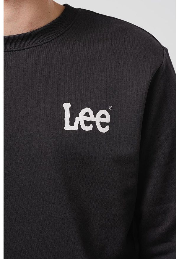 Lee - LEE WOBBLY SWS MĘSKA BLUZA LOGO WASHED BLACK L81MRYON 112321574