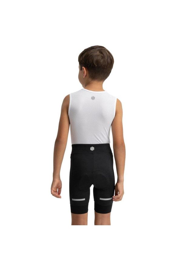 SIROKO - Chłopięce krótkie spodenki rowerowe z wkładką Kolarstwo Siroko K-Core Playg. Kolor: czarny. Materiał: poliester, elastan. Długość: krótkie. Sezon: lato. Sport: kolarstwo