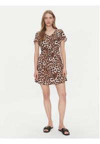 Vero Moda Sukienka codzienna Easy Joy 10307990 Brązowy Regular Fit. Okazja: na co dzień. Kolor: brązowy. Materiał: wiskoza. Typ sukienki: proste. Styl: casual #2