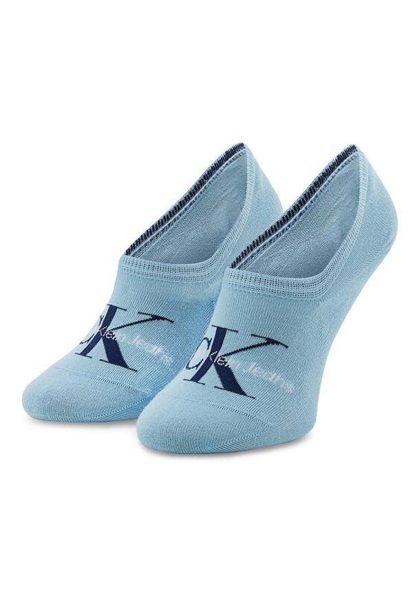 Calvin Klein Jeans Skarpety stopki damskie 701218751 Niebieski. Kolor: niebieski. Materiał: materiał