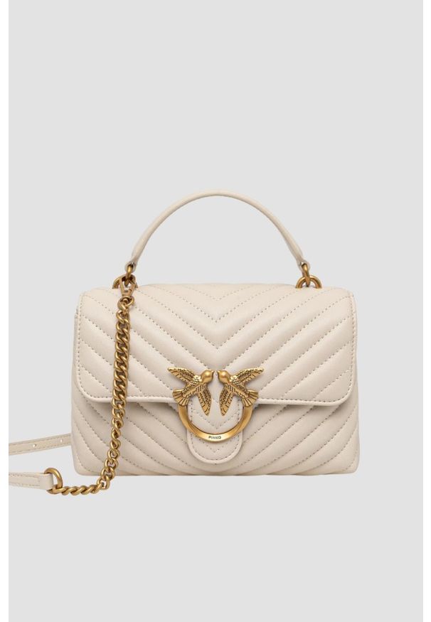 Pinko - PINKO Beżowa kopertówka Love Lady Puff Mini CL. Kolor: beżowy. Materiał: pikowane. Styl: casual, elegancki