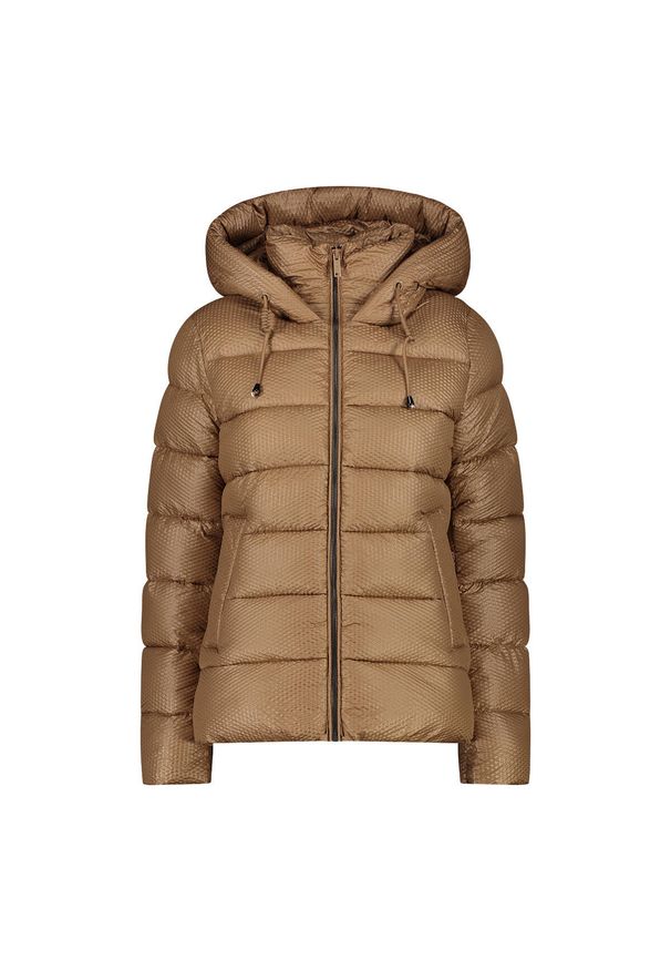 Kurtka puchowa z kapturem z efektem 3D dla kobiet CMP. Typ kołnierza: kaptur. Kolor: wielokolorowy, brązowy, czarny. Materiał: puch