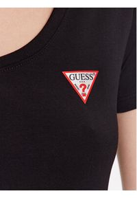 Guess T-Shirt W2YI45 J1314 Czarny Slim Fit. Kolor: czarny. Materiał: bawełna