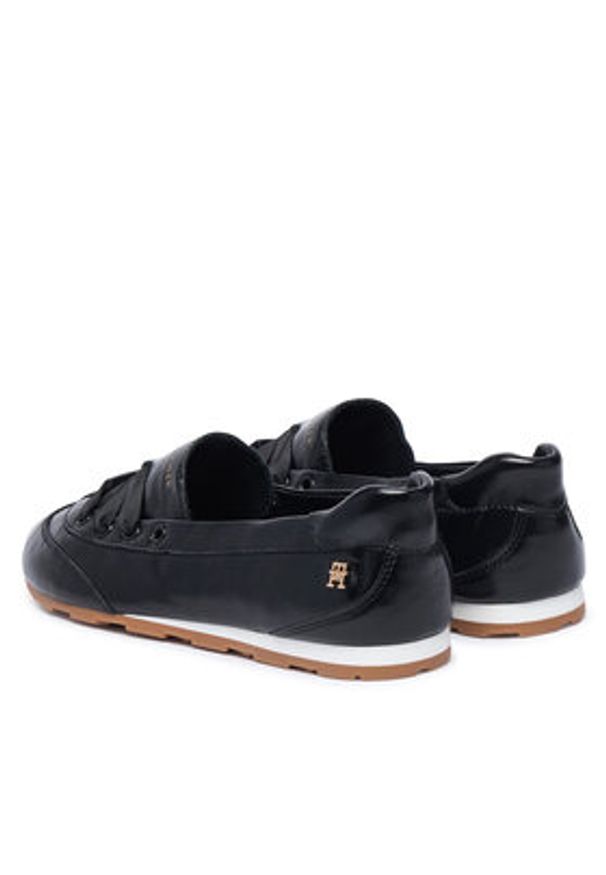 TOMMY HILFIGER - Tommy Hilfiger Baleriny Bella Ballet Sneaker FW0FW09449 Czarny. Kolor: czarny. Materiał: skóra