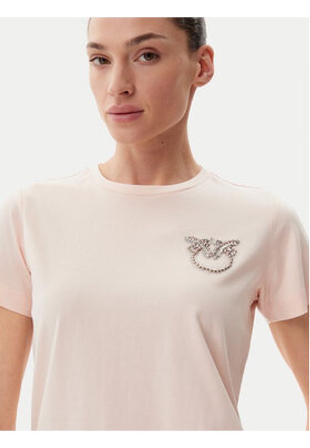 Pinko - PINKO T-Shirt Nambrone 103320 A2G7 Różowy Regular Fit. Kolor: różowy. Materiał: bawełna