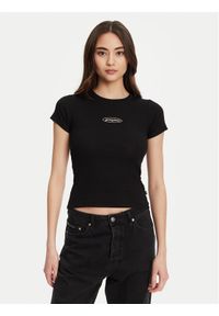 Guess Jeans T-Shirt W5YP37 KA0H1 Czarny Slim Fit. Kolor: czarny. Materiał: bawełna #1