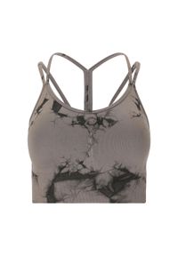 Bezszwowy biustonosz dla kobiet Athlecia Theresa Tie Dye. Kolor: beżowy. Sport: fitness