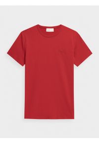 outhorn - T-shirt z nadrukiem męski - czerwony. Okazja: na co dzień. Kolor: czerwony. Materiał: bawełna, jersey. Wzór: nadruk. Styl: casual