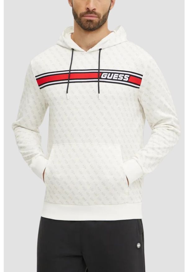 Guess - GUESS Biała bluza męska New Korbin. Kolor: biały