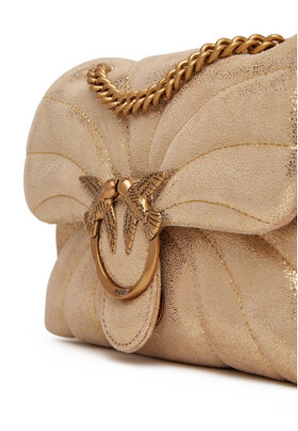 Pinko - PINKO Torebka Love Puff Mini Cl PE 25 PLTT 100039 A27F Złoty. Kolor: złoty. Materiał: skórzane, zamszowe