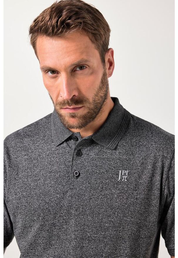 JAY-PI - Męska Koszulka FLEXNAMIC® outdoor rękaw 1/2. Typ kołnierza: polo. Kolekcja: plus size. Kolor: czarny. Materiał: materiał, poliester, bawełna