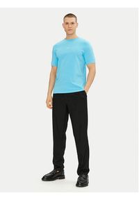 Karl Lagerfeld - KARL LAGERFELD T-Shirt 755030 552235 Błękitny Regular Fit. Typ kołnierza: dekolt w karo. Kolor: niebieski. Materiał: bawełna #5