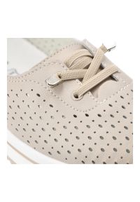 Półbuty damskie S.Barski, lekka konstrukcja perforowana cholewka sznurowanie elastyczna podeszwa miękkie wnętrze, beżowe, LR61-7044. Okazja: na co dzień. Zapięcie: sznurówki. Kolor: beżowy. Materiał: jeans. Szerokość cholewki: normalna. Sezon: wiosna, lato. Obcas: na platformie. Styl: casual, elegancki, klasyczny #6