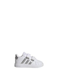 Adidas - Buty Grand Court Lifestyle Hook and Loop. Kolor: szary, biały, wielokolorowy. Materiał: syntetyk. Sport: turystyka piesza