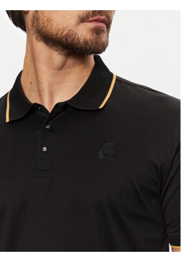 Karl Lagerfeld - KARL LAGERFELD Polo 745080 551200 Czarny Regular Fit. Typ kołnierza: polo. Kolor: czarny. Materiał: bawełna